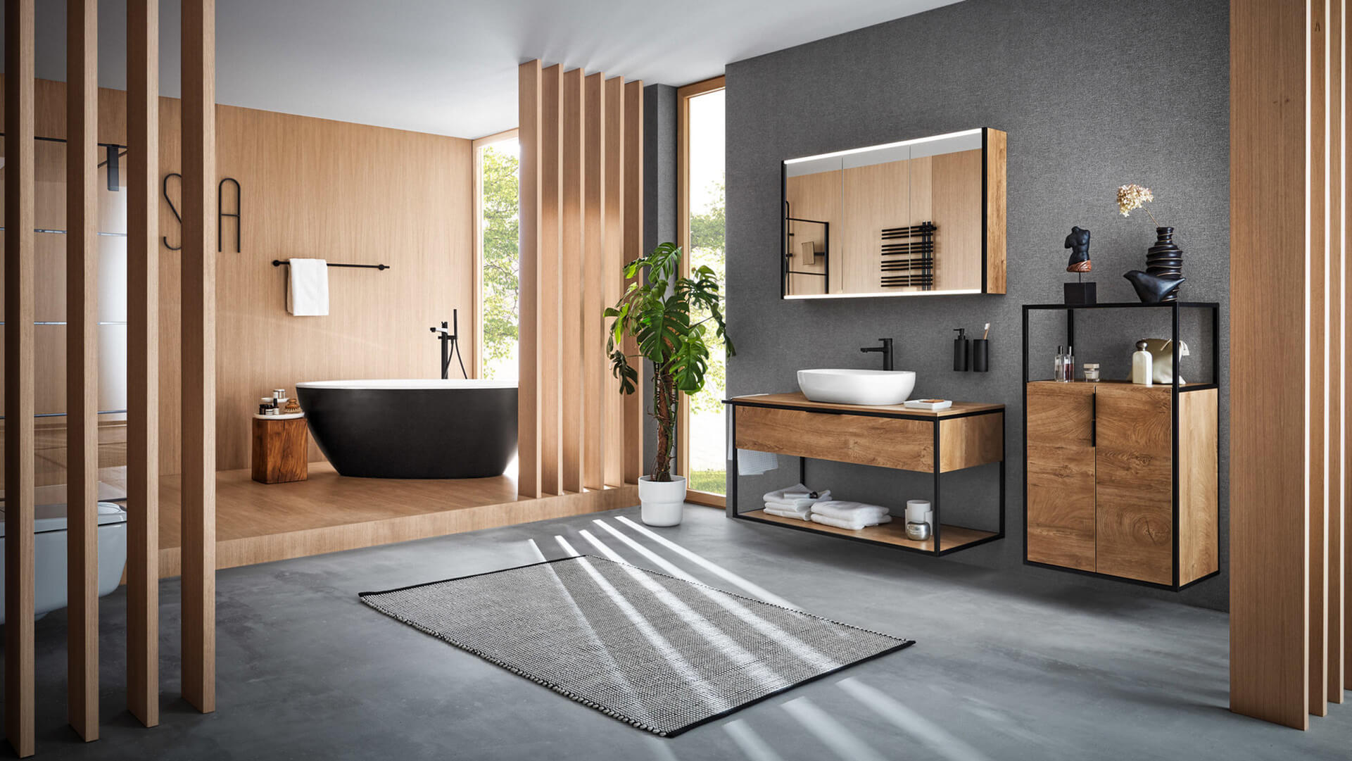 Badezimmer in Holzoptik