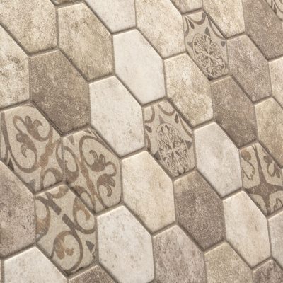 Sechseck Mosaik vintage Muster beige