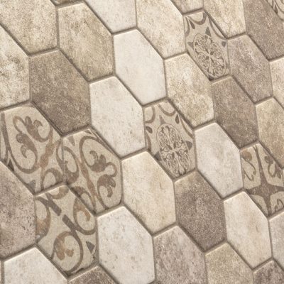Sechseck Mosaik vintage Muster beige