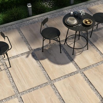 Terrasse marmoriert beige