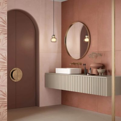rosanes Badezimmer Decorfliesen