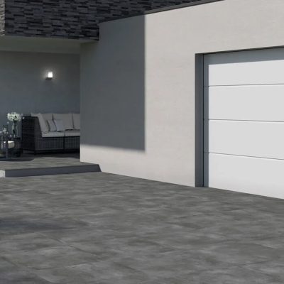 Terrassenplatten Garage grau