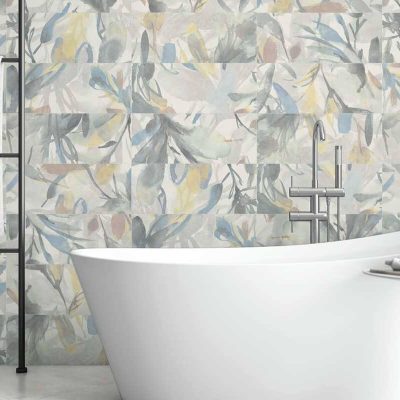 Decorfliesen Pastellfarben Blumen