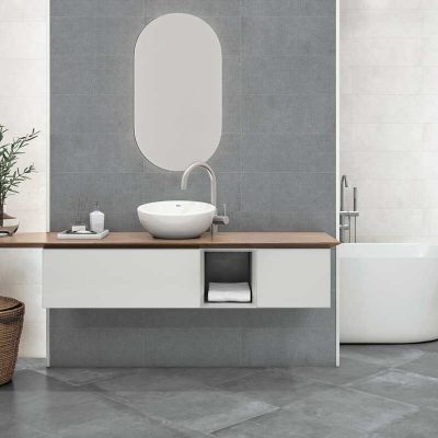 Decorfliesen Badezimmer dunkelgrau