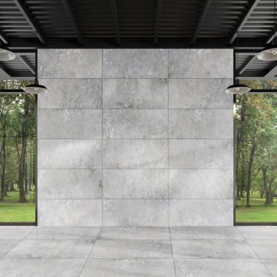 graue Fliesen in Steinoptik