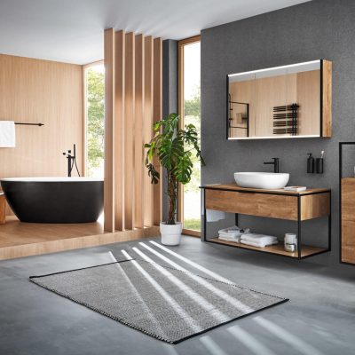 Badezimmer in Holzoptik